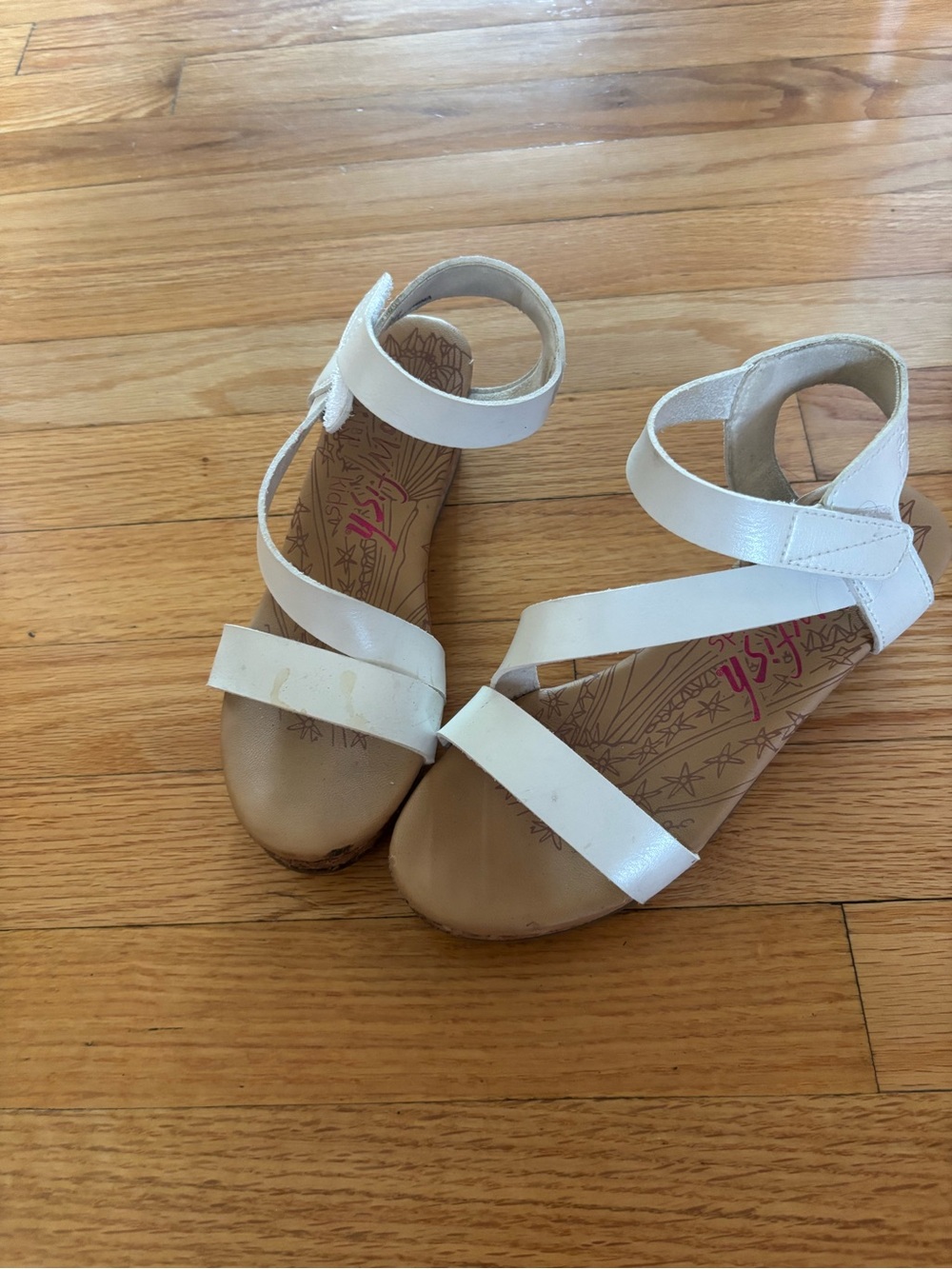 Blowfish Girls' White Strappy Ankle Sandals